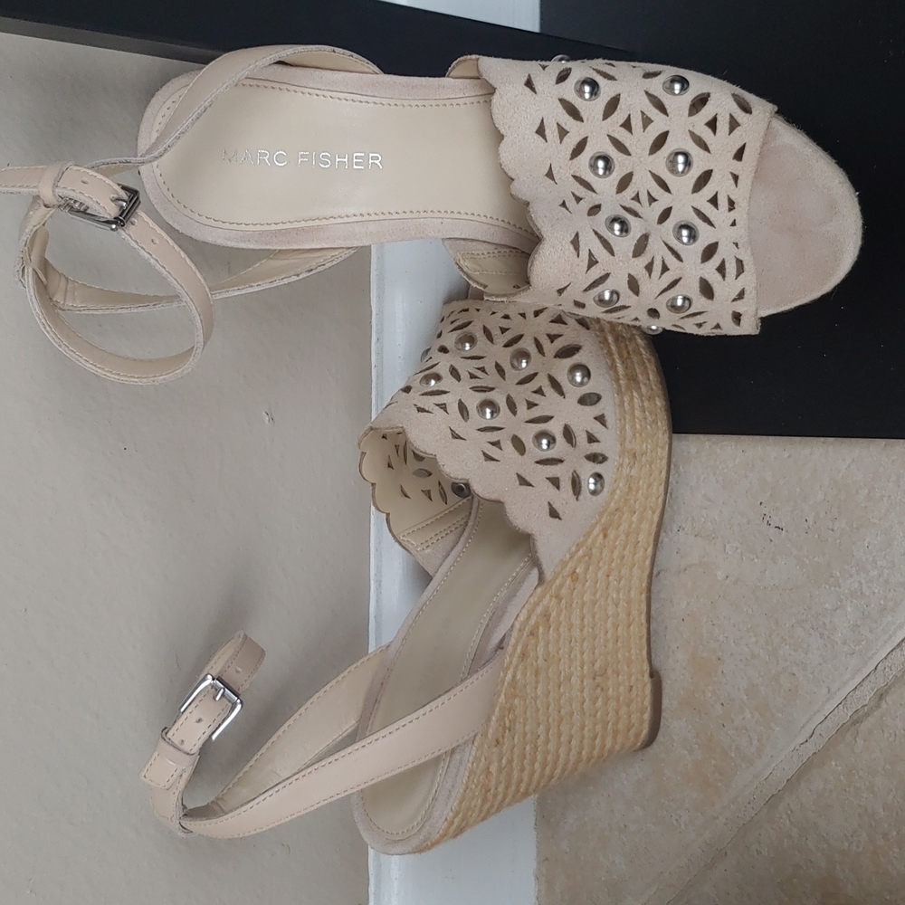 Marc Fisher Tan Wedge Shoes